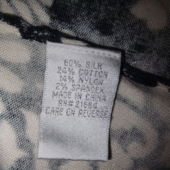 Foxcroft Floral Filagree Silk Blend Drape Open Front Cardigan Size Small - Picture 5 of 6